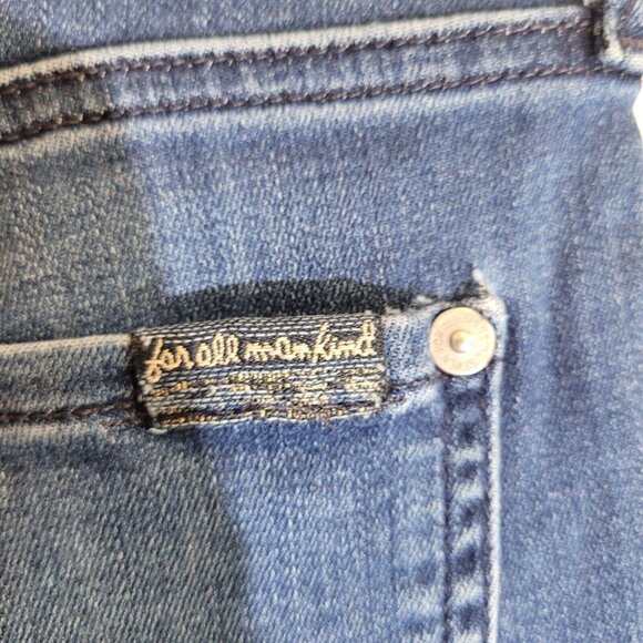 READ 7 Seven For All Mankind Jeans Womens 32 Gwenevere Skinny Blue Denim Stretch - Picture 12 of 12